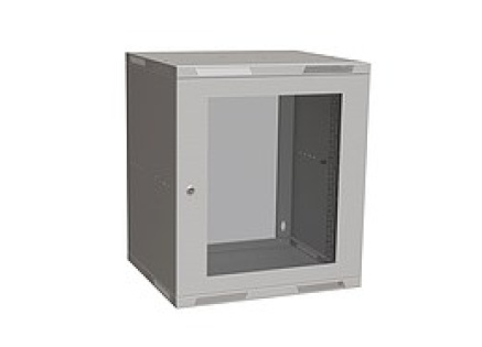 Solarix rozvaděč nástěnný skládaný SENSA LITE 12U 450mm, dveře sklo, RAL 7035, SENSA-L-12U-545-11-G