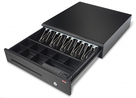 Virtuos pokladní zásuvka C425C, kov. držáky, 5-9V, černá, bez kabelu