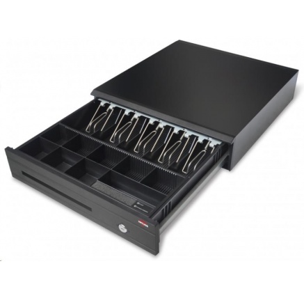 Virtuos pokladní zásuvka C425C, kov. držáky, 5-9V, černá, bez kabelu