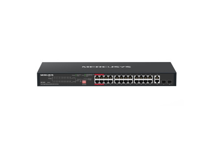 MERCUSYS switch MS128GP (24xGbE,24xPoE+,2xGbE,2xSFP,295W)