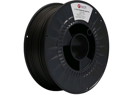 C-TECH Tisková struna (filament) PREMIUM LINE, PLA, carbon, 1,75mm, 1kg