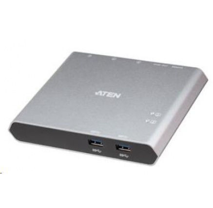 ATEN 2-Port USB-C Gen 1 Dock Switch with Power Pass-through