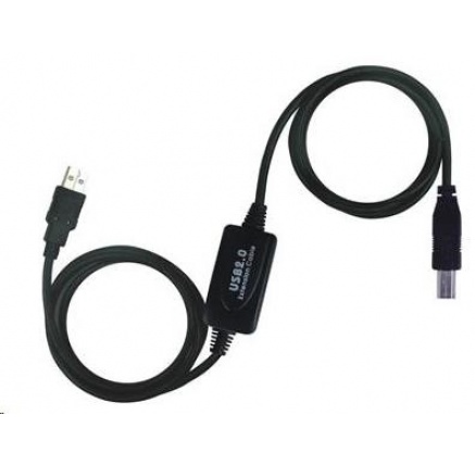PREMIUMCORD USB 2.0 repeater a propojovací kabel A/M-B/M 10m