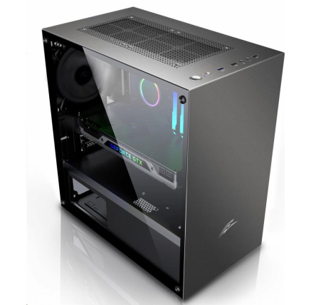 EVOLVEO M4, case mATX, 1x120mm PWM ventilátor, průhledná bočnice, černá EVOLVEO M4, case mATX, 1x120mm PWM ventilátor, průhledná bočnice, černá