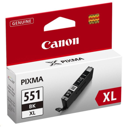BAZAR - Canon CARTRIDGE CLI-551BK XL černá pro Pixma iP, Pixma iX, Pixma MG a Pixma MX 6850, 725x, 925, 8750 (1130 str.)
