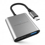 HyperDrive 3-in-1 USB-C Hub with 4K HDMI Output - Space Gray
