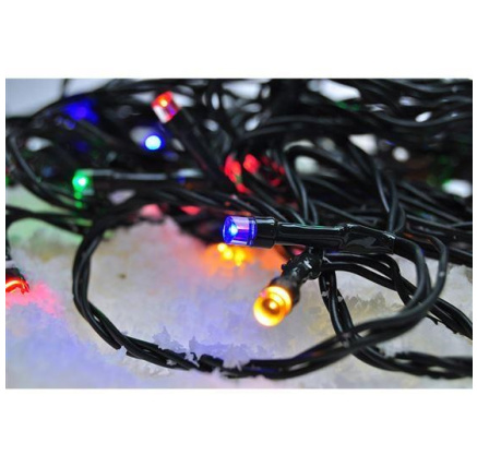 Solight LED venkovní vánoční řetěz, 300 LED, 30m, přívod 5m, 8 funkcí, časovač, IP44, vícebarevný