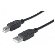 MANHATTAN Hi-Speed USB Device Cable, Type-A Male / Type-B Male, 1m (3 ft.), Black