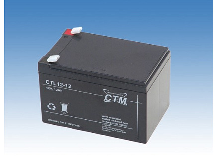 Baterie - CTM CTL 12-12L (12V/12Ah - Faston 250), životnost 10-12let