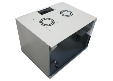 XtendLan 19" nástěnný rozvaděč 7U 520x400, nosnost 35 kg, skleněné kouřové dveře, svařovaný, šedý XtendLan 19" nástěnný rozvaděč 7U 520x400, nosnost 35 kg, skleněné kouřové dveře, svařovaný, šedý