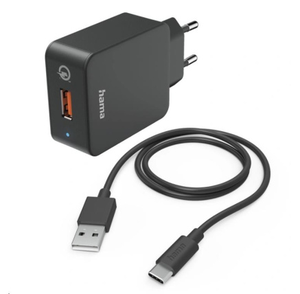 Hama set: rychlá USB nabíječka QC 3.0 19,5 W + kabel USB A-C 1,5 m Hama set: rychlá USB nabíječka QC 3.0 19,5 W + kabel USB A-C 1,5 m