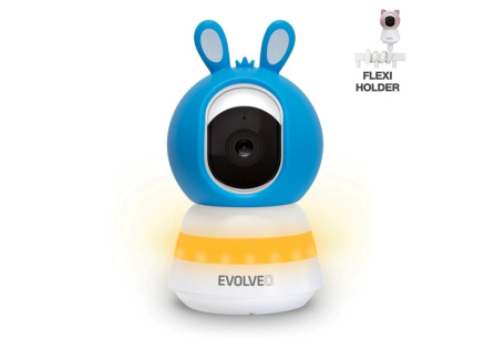 EVOLVEO Baby Monitor LUX, Chytrá 360° videochůvička s nočním viděním, detekcí pláče a pohybu, modrá