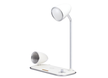 WG - Led lampička s bezdrátovým nabíjením a bluetooth speakerem WG Retro Kathie, bílá WG - Led lampička s bezdrátovým nabíjením a bluetooth speakerem WG Retro Kathie, bílá