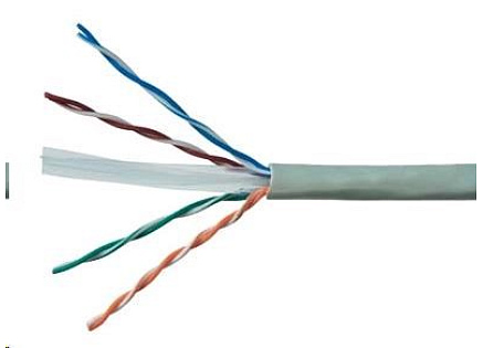 UTP kabel PlanetElite, Cat6, drát, PVC, Dca, šedý, 305m UTP kabel PlanetElite, Cat6, drát, PVC, Dca, šedý, 305m