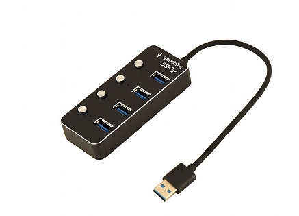 GEMBIRD hub, 4-port USB 3.1 (Gen 1) hub s vypínači