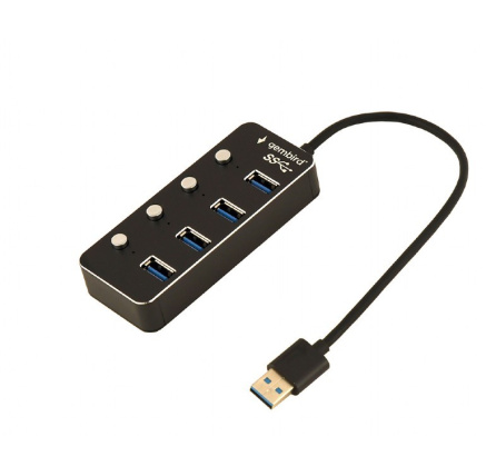 GEMBIRD hub, 4-port USB 3.1 (Gen 1) hub s vypínači GEMBIRD hub, 4-port USB 3.1 (Gen 1) hub s vypínači