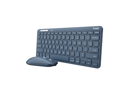 TRUST set klávesnice + myš LYRA, Bezdrátový set klávesnice a myši, ECO, US, modrá TRUST set klávesnice + myš LYRA, Bezdrátový set klávesnice a myši, ECO, US, modrá