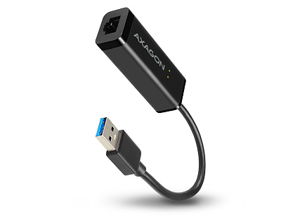 AXAGON ADE-SR, USB-A 3.2 Gen 1 - Gigabit Ethernet síťová karta, auto instal, černá