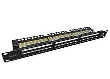 Solarix Patch panel 24 x RJ45 CAT6 UTP s vyvazovací lištou 1U SX24L-6-UTP-BK-N