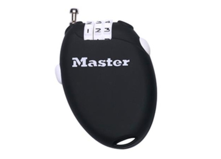 Master Lock Zatahovací kabelový zámek 4603EURD - černý Master Lock Zatahovací kabelový zámek 4603EURD - černý