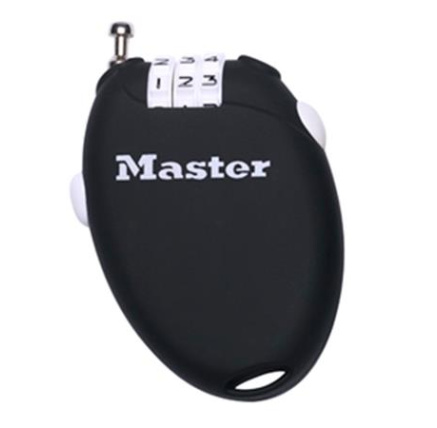 Master Lock Zatahovací kabelový zámek 4603EURD  - černý