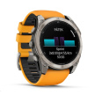 Garmin - fenix® 8 – 51 mm, AMOLED Sapphire, Titanium s Orange/Graphite silikonovým řemínkem, EU