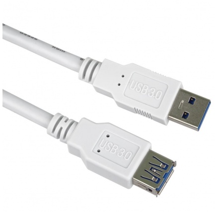 PremiumCord Prodlužovací kabel USB 3.0 Super-speed 5Gbps A-A, MF, 9pin, 1m, bílá