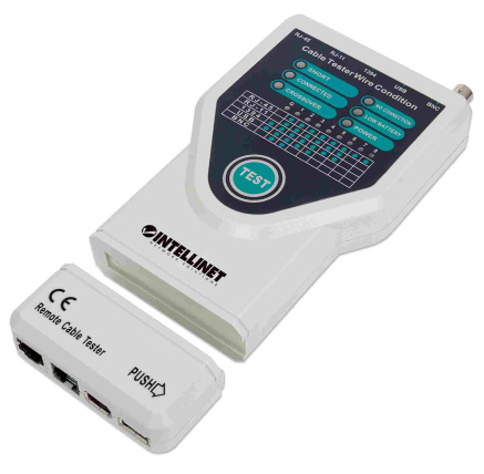 Intellinet Cable Tester, 5-in-1, RJ45, RJ11, USB, Firewire, BNC