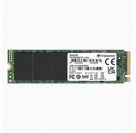 TRANSCEND SSD 110Q 500GB, M.2 2280, PCIe Gen3x4, NVMe, M-Key, QLC, DRAM-less TRANSCEND SSD 110Q 500GB, M.2 2280, PCIe Gen3x4, NVMe, M-Key, QLC, DRAM-less