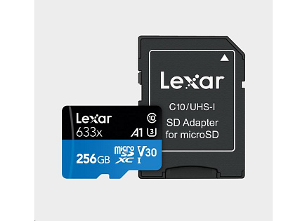 Lexar microSDXC 633x UHS-I/A1/U3/10 R100/W45MB (V30) 256GB