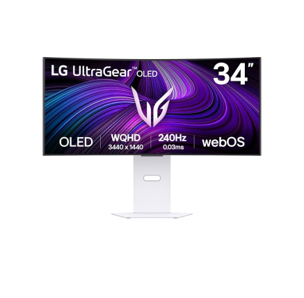 LG MT OLED 34" 34GX90SA-W OLED panel, Smart, 3440x1440, 240Hz, 2xHDMI, DP, USB 3.0, nast výška, G-sync