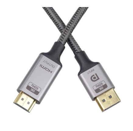 PremiumCord kabel DisplayPort 1.4 na HDMI2.1, pro rozlišení 8K@60Hz,4K@144Hz, 2m PremiumCord kabel DisplayPort 1.4 na HDMI2.1, pro rozlišení 8K@60Hz,4K@144Hz, 2m