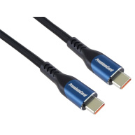 PremiumCord USB-C kabel ( USB 3.2 GEN 2x2, 5A, 100W, 20Gbit/s ) 1m, bavlněný oplet
