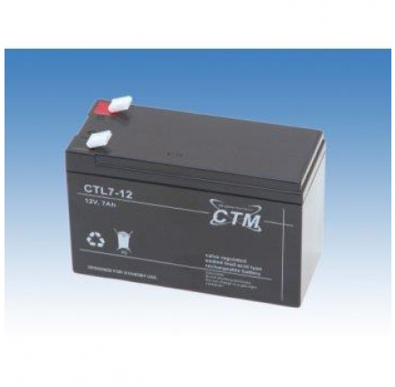 Baterie - CTM CTL 12-7 (12V/7Ah - Faston 250), životnost 10-12let