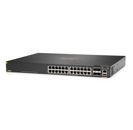HPE Aruba Networking CX 6300F 24-port 1GbE Class 4 PoE and 4-port SFP56 Switch HPE Aruba Networking CX 6300F 24-port 1GbE Class 4 PoE and 4-port SFP56 Switch