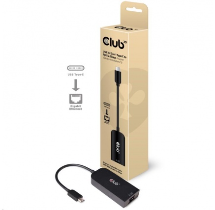Club3D Adaptér USB 3.2 Gen 1 Typ C na RJ45 2.5Gbps, 24cm