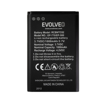 EVOLVEO originální baterie 1000 mAh pro EasyPhone FP,FS EVOLVEO originální baterie 1000 mAh pro EasyPhone FP,FS