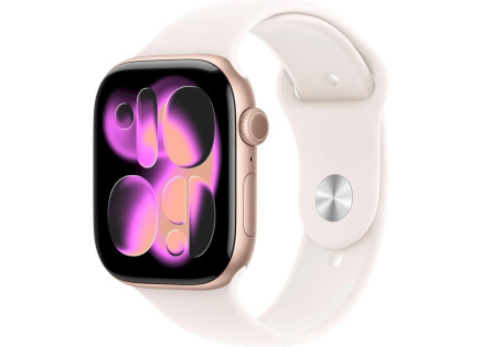 Apple Watch Series 11 GPS + Cellular 42mm Rose Gold Aluminium Case with Light Blush Sport Band - M/L