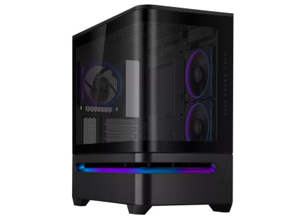 ASUS Case AP202 PRIME CASE, mATX, Průhledná bočnice, 3x 120mm ARGB Fan, černá