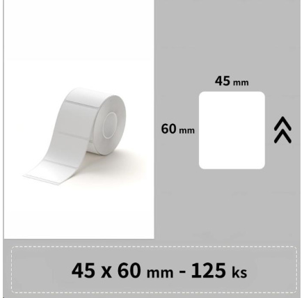 Niimbot štítky R 45x60mm 125ks Bílé pro B21, B21S, B3, B1S Niimbot štítky R 45x60mm 125ks Bílé pro B21, B21S, B3, B1S