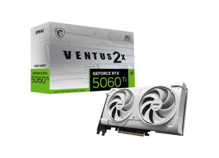 MSI VGA NVIDIA GeForce RTX 5060 Ti 16G VENTUS 2X OC WHITE PLUS, RTX 5060 Ti, 16GB GDDR7, 3xDP, 1xHDMI