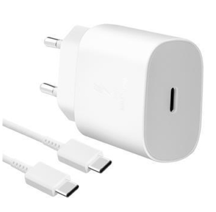 Samsung síťová nabíječka EP-TA800EWE + kabel EP-DA905BWE USB-C, 25W, bílá, (bulk) Samsung síťová nabíječka EP-TA800EWE + kabel EP-DA905BWE USB-C, 25W, bílá, (bulk)