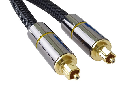 PremiumCord optický audio kabel Toslink, OD:7mm, Gold-metal design + Nylon, 2m