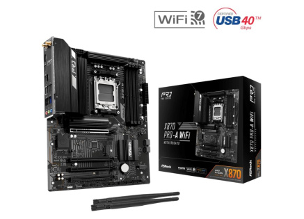 ASRock MB Sc AM5 X870 PRO-A WIFI, AMD X870, 4xDDR5, 1xHDMI, 2xUSB4, WI-FI
