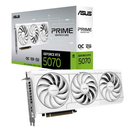 ASUS VGA NVIDIA GeForce RTX 5070 PRIME 12GB OC WHITE, 12GB GDDR7, 3xDP, 1xHDMI