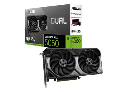 ASUS VGA NVIDIA GeForce RTX 5060 DUAL 8GB, 8GB GDDR7, 3xDP, 1xHDMI