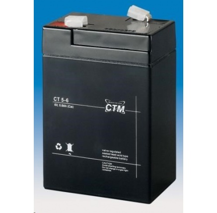 Baterie - CTM CT 6-5 (6V/5Ah - Faston 187), životnost 5let