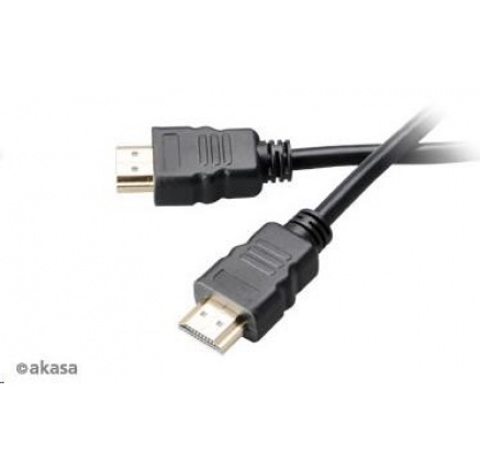 AKASA kabel HDMI, podpora Ethernet, 2K a 4K rozlišení, pozlacené konektory, 10m