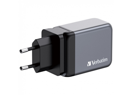 VERBATIM GaN Nabíječka do sítě GNC-65, 65W, 2x USB-C, 1x USB