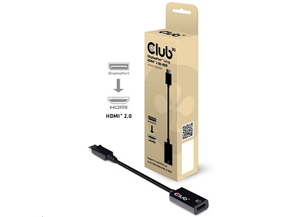 Club3D Adaptér aktivní DisplayPort 1.4 na HDMI 2.0b, HDR, 19cm
